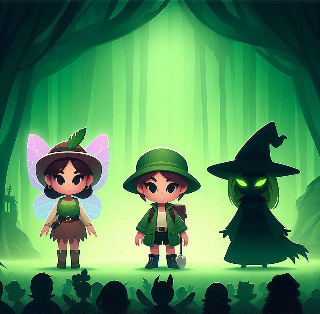 Imagen de obra de teatro misterio en el bosque