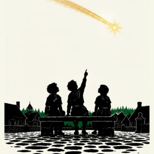 Ilustración de la obra de teatro escolar "La Estrella Caída" para Educación Primaria.